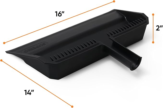 Superio 3-Pack Wide Plastic Dustpan with Comb - 16" Wide, Rubber Lip, Broom Handle Clip, Black