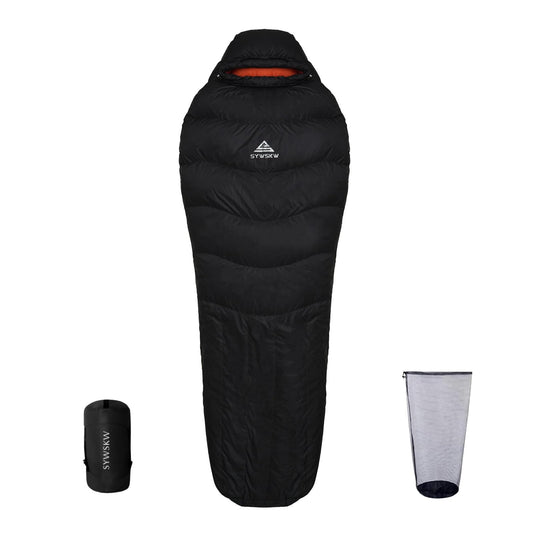 SYWSKW Down Sleeping Bag with Pillow for Backpacking,15℉ 5℉ 0℉ Wide Down Sleeping Bag (86.6 in x 33.5 in) for Adults,Teens,Youth Camping and Hiking Outdoor with 680FP Duck Down