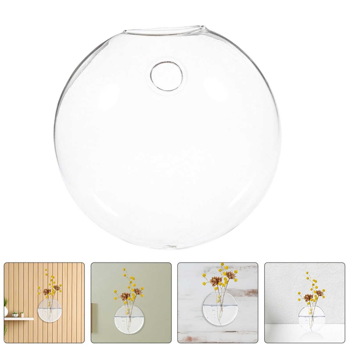 VALICLUD Glass Terrarium Hanging Vase Set, 2pcs Wall-Mounted Glass Containers for Indoor Hydroponic Plants, Decorative Hanging Pots for Home and Office
