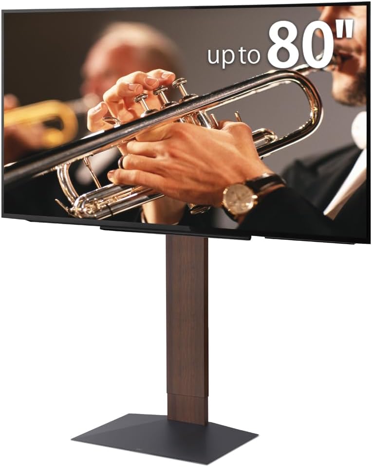 WALL V3 High Type | Sleek 32-80 Inch Universal Ultra Thin TV Stand | Walnut | for Living Room and Bedroom, Space Saving, Adjustable Mount, No Drill, Japan-Engineered Design