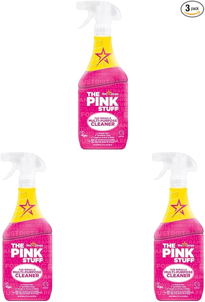 The Pink Stuff Miracle Multi-Purpose Cleaner Spray, 30 fl oz – Now 20% More! Powerful All-Purpose Cleaning Solution for Kitchens, Bathrooms, Floors & More – Cuts Through Grease & Grime with Ease