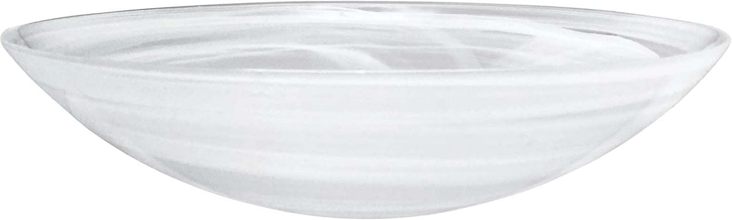 MARIPOSA ALABASTER WHITE SERVING BOWL| WHITE | ALABASTER | TABLEWARE | BOWLS | GLASS | HANDMADE IN TURKEY