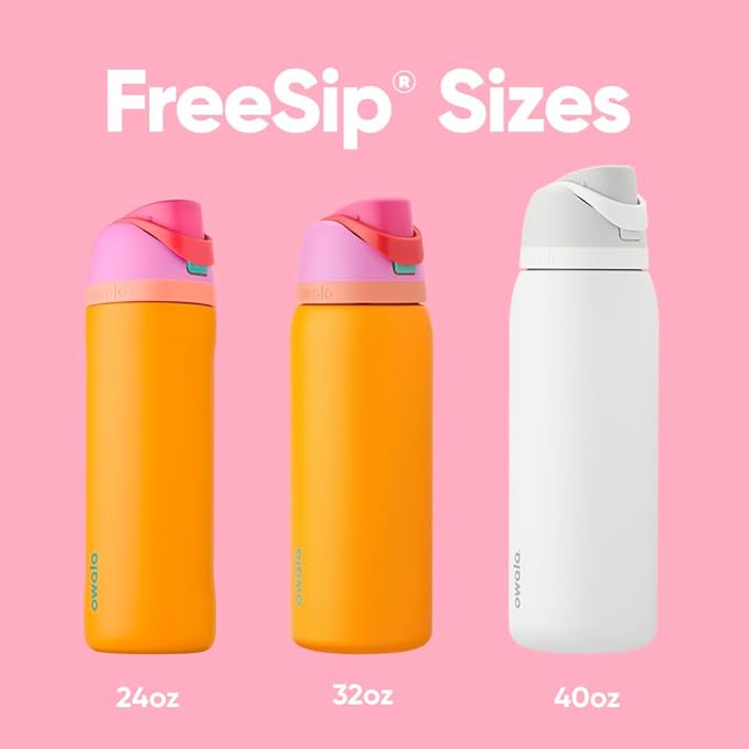 Owala FreeSip Insulated Stainless Steel Water Bottle with Straw for Sports, Travel, and School BPA-Free Sports Water Bottle, 32 oz, Tropical | Insulated, with Straw, for Sports, Travel, and School, BPA-Free