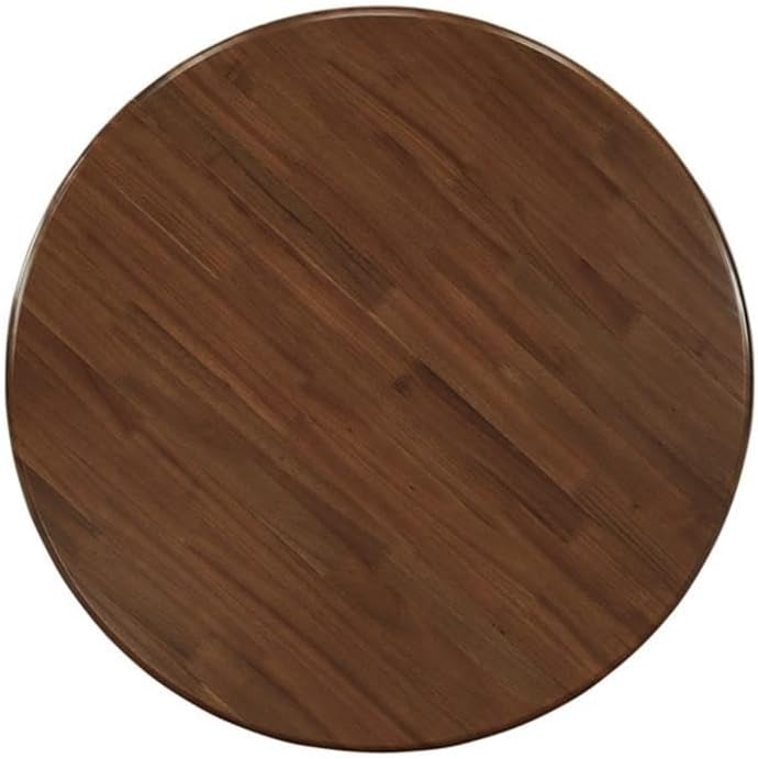 East West Furniture ANAB3-AWA-05 3 Piece Modern Dining Table Set Includes a Round Kitchen Table with Pedestal and 2 Parson Dining Chairs, 36x36 Inch, Antique Walnut