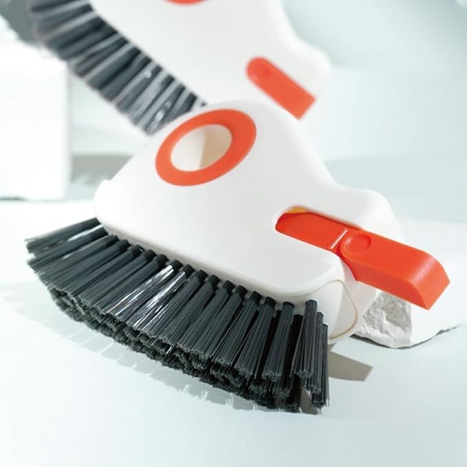 2 in 1 Groove Cleaning Brush Window Track Cleaning Tools, 2025 New Hard Bristle Crevice Cleaning Brush with Hidden Scraperfor Sliding Door Track, Window Sill, Shutter Door(Grey,3pcs)