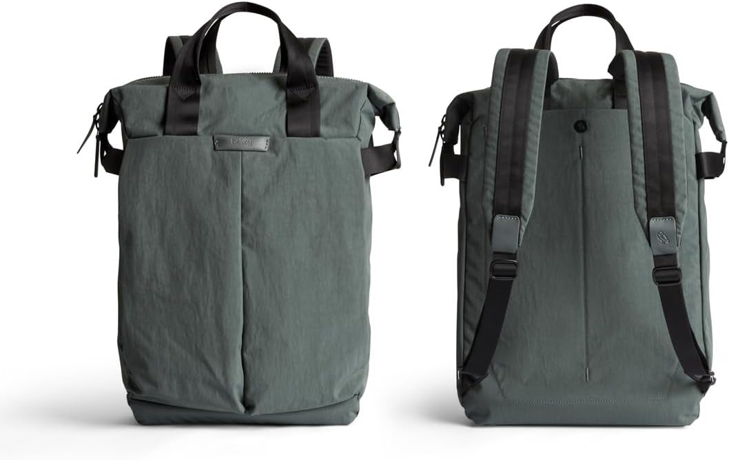 Bellroy Tokyo Totepack, water-resistant woven convertible backpack and tote bag - Everglade