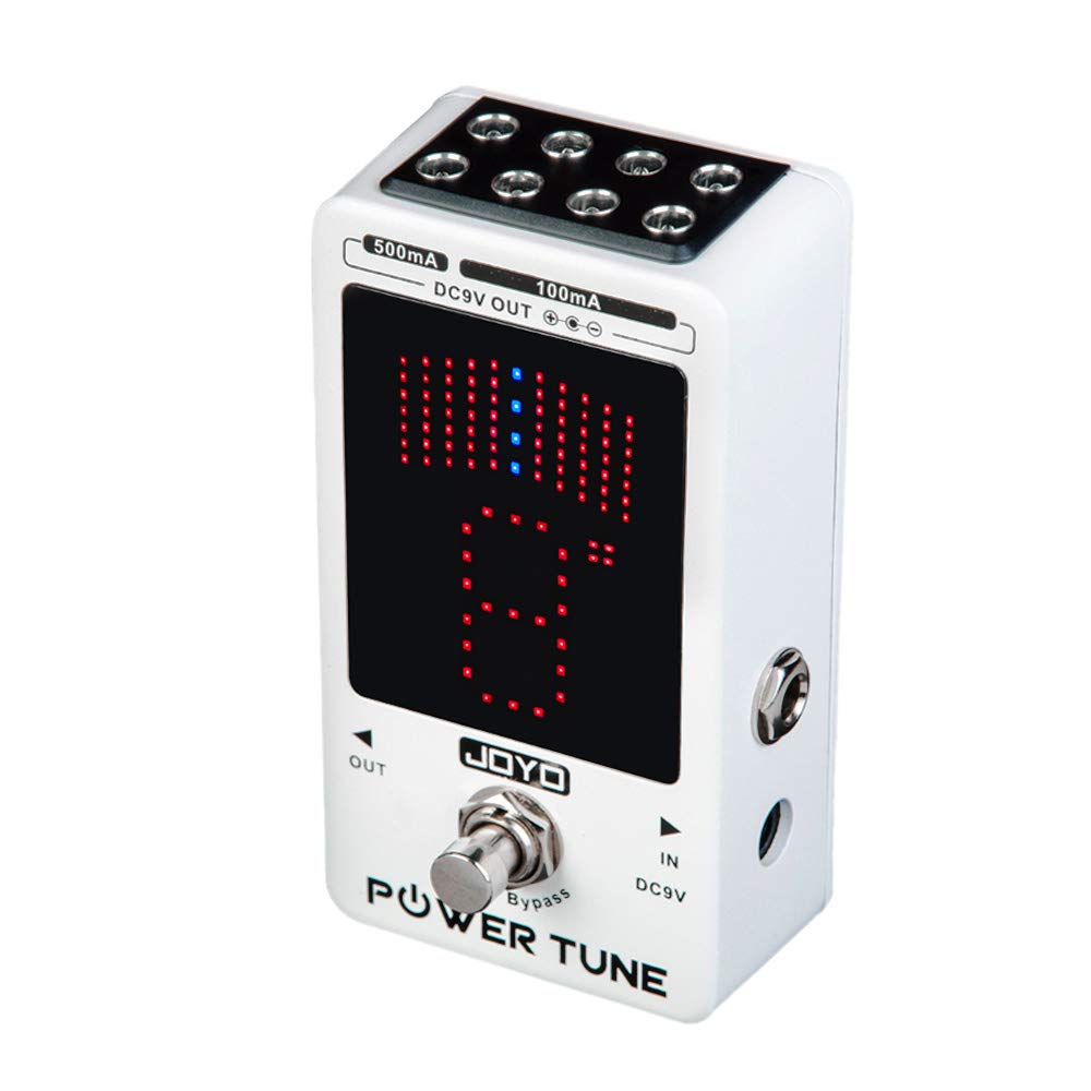JOYO Power Supply Tuner Pedal with Isolated 8-Channel (2 at 500mA, 6 at 100mA) Low Noise DC 9V Output - True Bypass (Power Tune