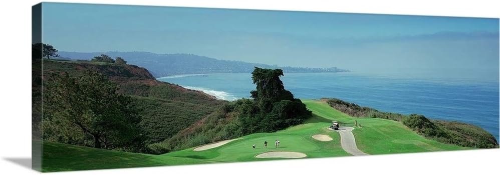CANVAS ON DEMAND Golf Course At the Coast Torrey Pines Golf Course San Diego California Canvas Wall Art Print, Home Decor, Sports, United States Artwork, 60" x20in