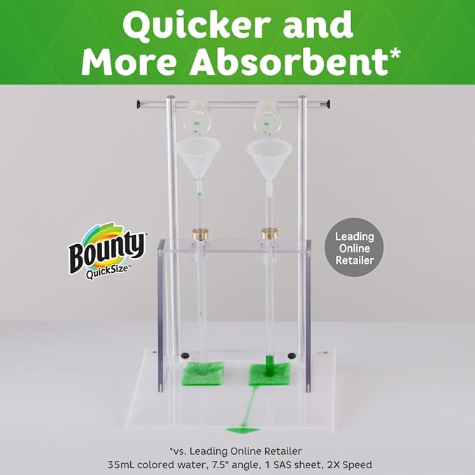 Bounty Quick Size Paper Towels, White, 8 Family Rolls = 20 Regular Rolls (Packaging May Vary)