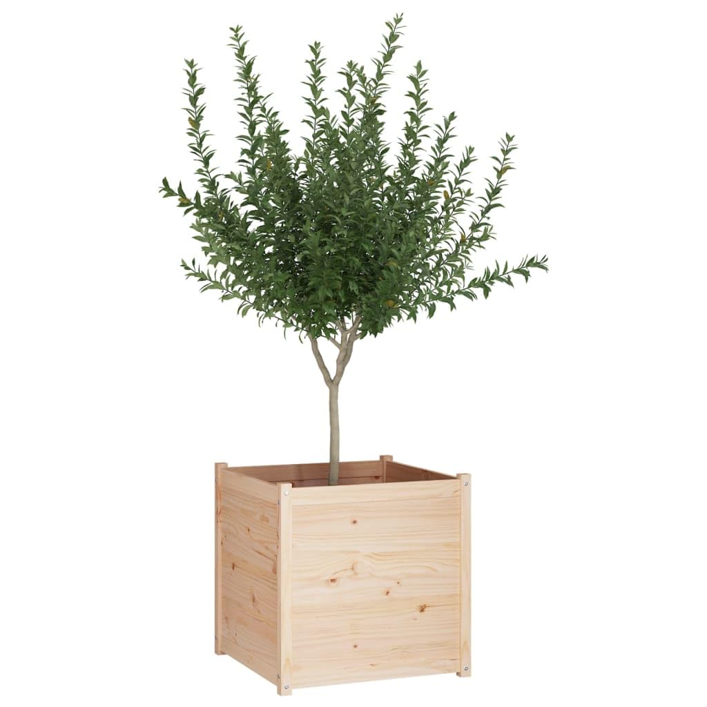 vidaXL Planter, Decorative Outdoor Plant Pot for Vegetables Flowers Herbs, Flower Box for Front Porch Patio Garden, Solid Wood Pine