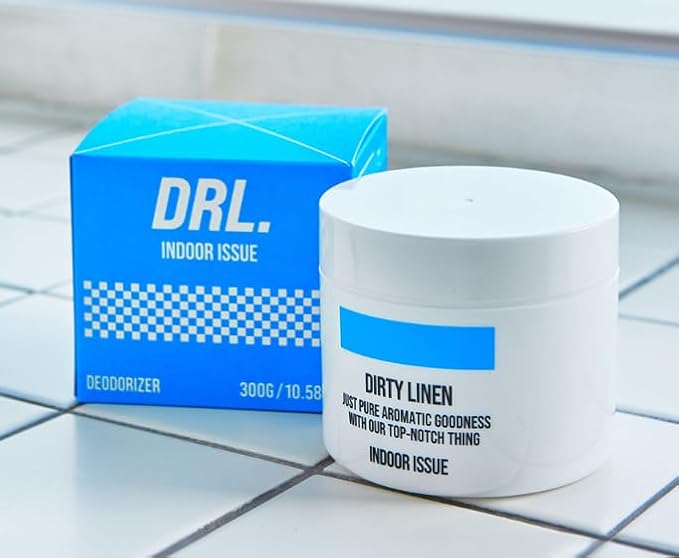 Dirty Linen, INDOOR ISSUE Deodorizer 1ea 10.58 oz, No-Plug & Battery-Free Air Freshener for Small Rooms, Blue Colored Solid Gel, Odor Eliminator