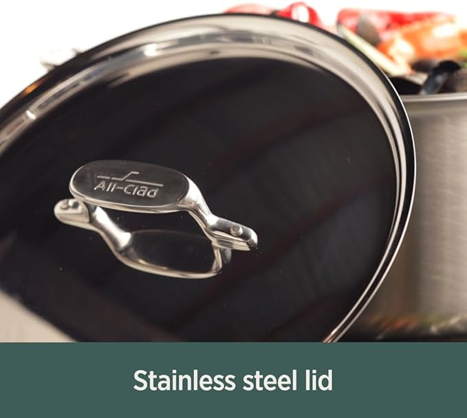 All-Clad D5 5-Ply Stainless Steel Sauce Pan 3 Quart Induction Oven Broiler Safe 600F Pots and Pans, Cookware Silver