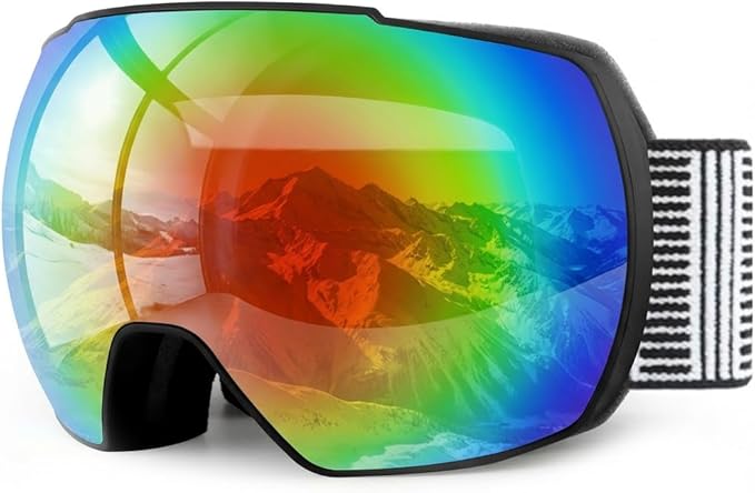 OULAIQI OTG Ski Goggles UV400 Anti-Fog Snowboard Glasses for Men Women Youth- Perfect for Skiing, Snowboarding,Winter Sports