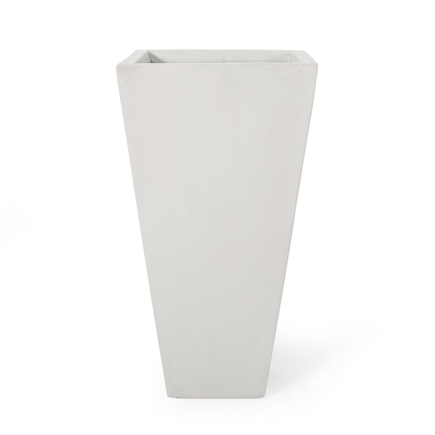 agnixnaf 13" Outdoor Modern Small Cast Stone Planter,Flower Plant Pot,White,for Planting and Potting Succulents,Terrariums,and Indoor House Plants