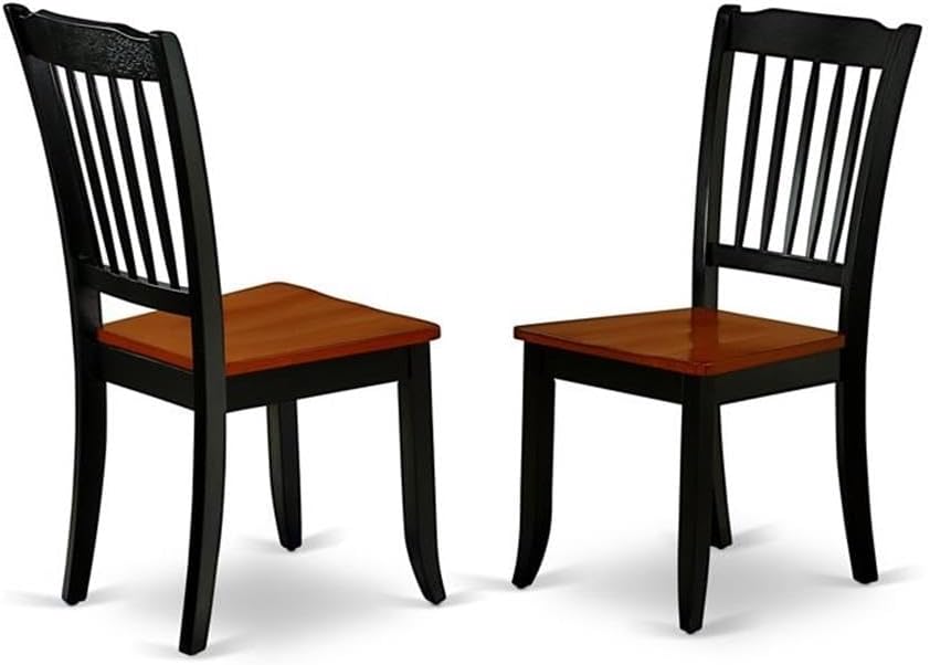 East West Furniture QUDA5-BCH-W 5 Piece Dinette Set for 4 Includes a Rectangle Dining Table with Butterfly Leaf and 4 Dining Room Chairs, 40x78 Inch, Black & Cherry