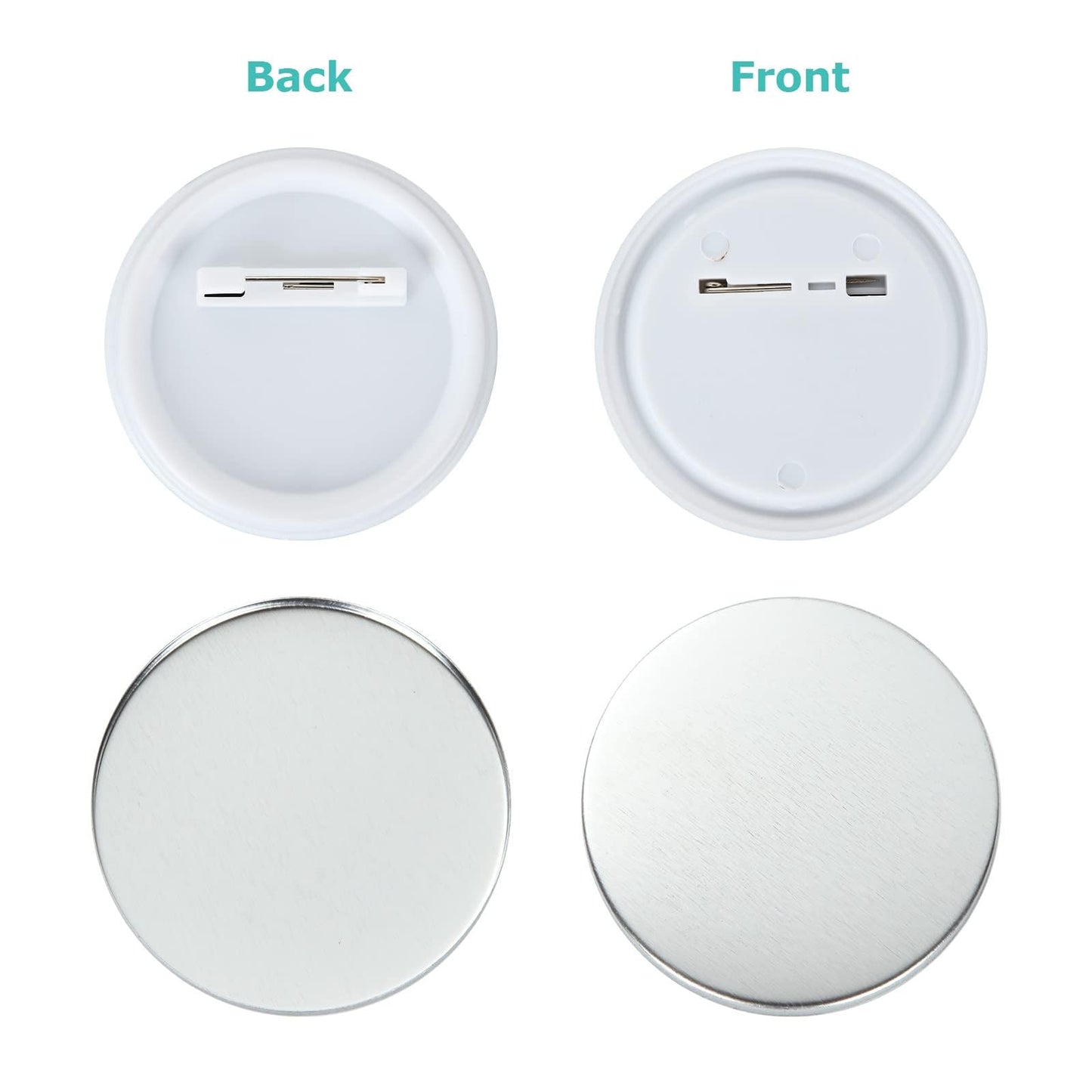 YAYODS 300 Pieces Button Maker Supplies 37mm/1.5 inch Round Badge Button Parts for Button Maker Machine, Includes Blank Pin Back Cover, Metal Cover, Clear Film