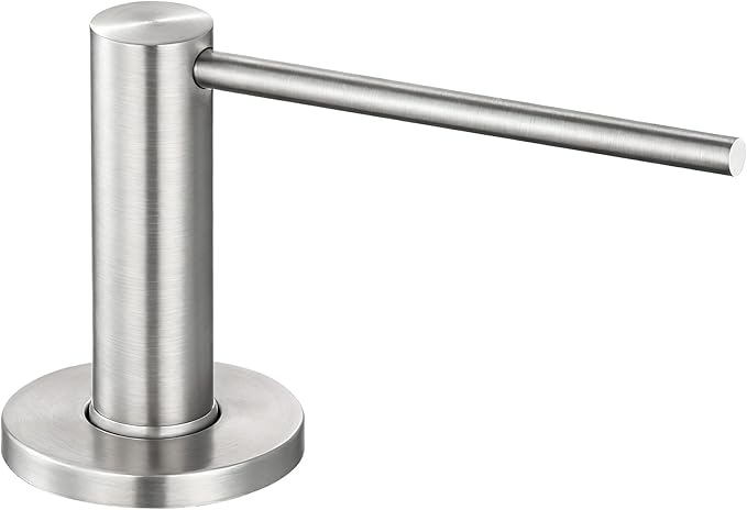 GAPPO Soap Dispenser for Kitchen Sink, Built in Sink Soap Dispenser, Brushed Nickel Stainless Steel Pump Head, Lotion Dispenser with Refillable 17 OZ Bottle