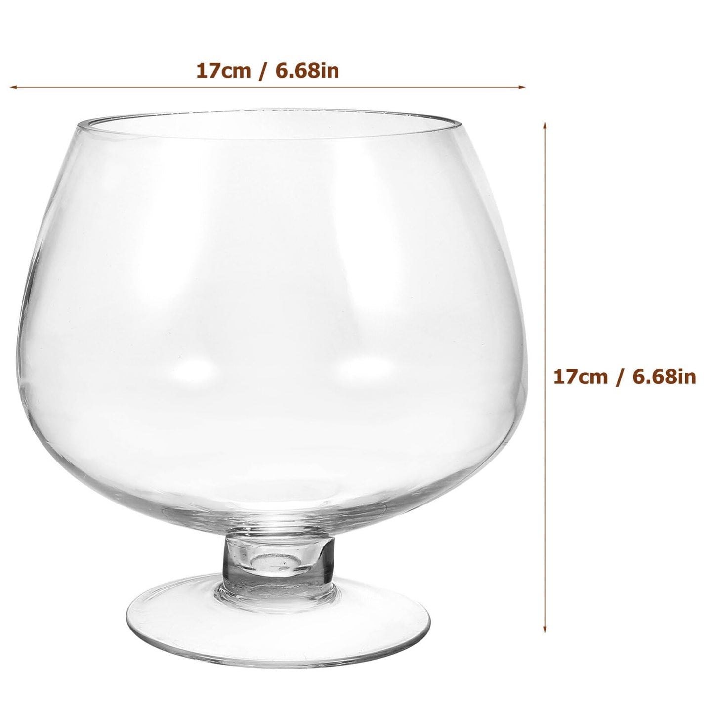 GANAZONO Clear Bubble Bowl Glass Fish Bowl Terrarium Globe Flower Vase Hydroponic Vase Goblet Beer Glass Centerpiece for Home Office Wedding Party Tabletop Decor 6.68inches