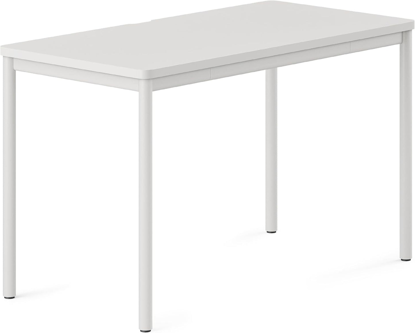 Branch Daily Desk - Functional at Home Office Desk with Effortless Assembly, Timeless Design, Rounded Corners, and Built-in Cable Notch - 48” W x 28.5” H x 24” D - White Work Table