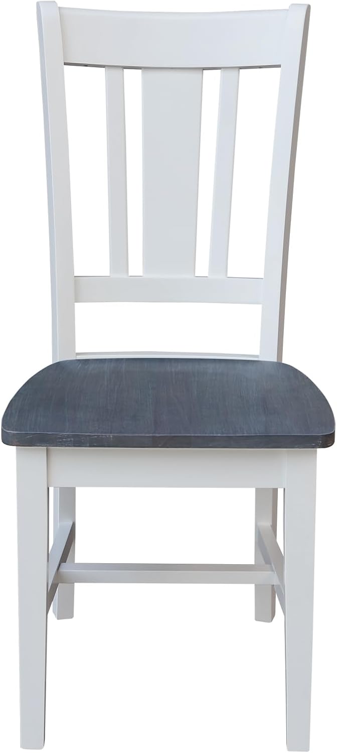 International Concepts San Remo Splatback Chairs, White/Heather Gray