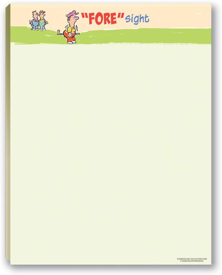Stonehouse Collection Funny Assorted Golf Notepads - 4 Assorted Note Pads (Golf Set #2)