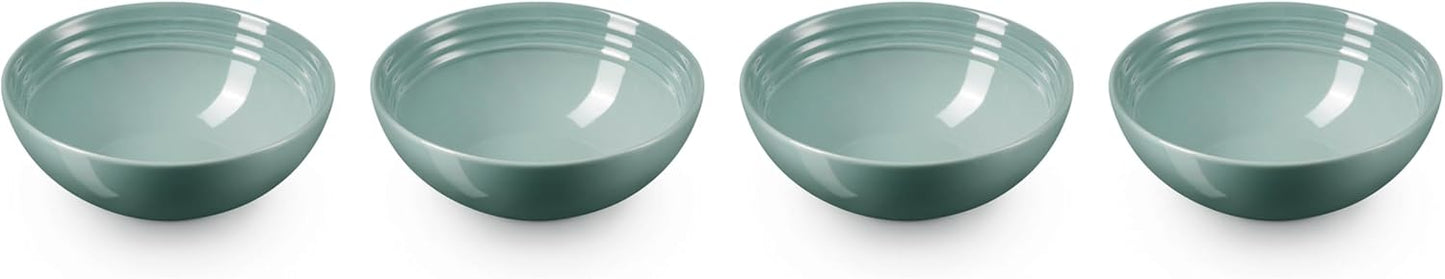 Le Creuset Stoneware Set of 4 Soup Bowls, 22 oz. (6.25") each, Sea Salt