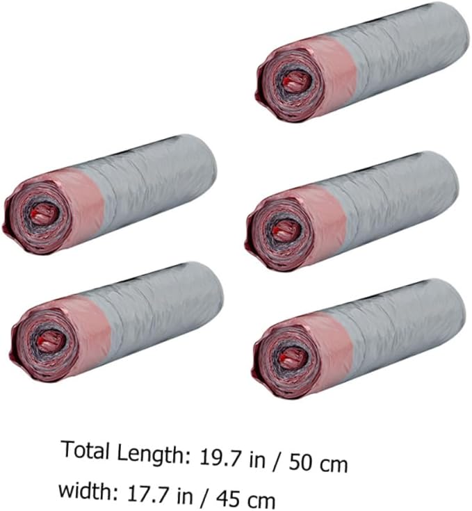 TOYANDONA 5 Rolls Thickened Drawstring Trash Bags Disposable Portable Rubbish Bags for Kitchen Use Garbage Pouches Easy to Carry and Store Random Color