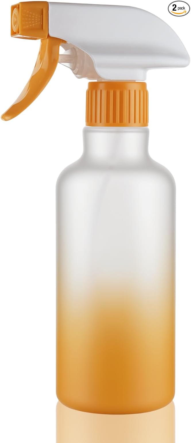 Spray Bottles Plastic Spray Bottle for Hair Mist/Stream Heavy Duty Empty Spray Bottles for Cleaning Solutions, Plants, Cooking (12oz-Yellow)
