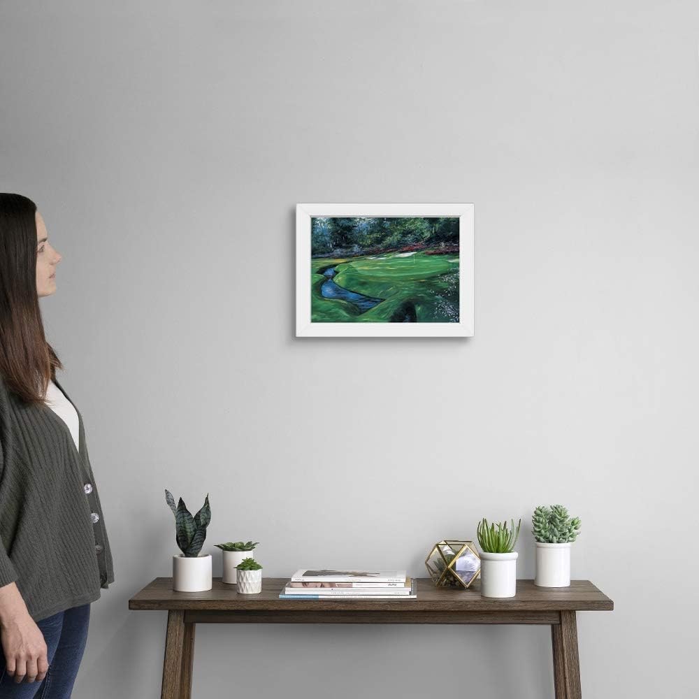 CANVAS ON DEMAND 13th at Augusta White Framed Art Print, Golf Artwork