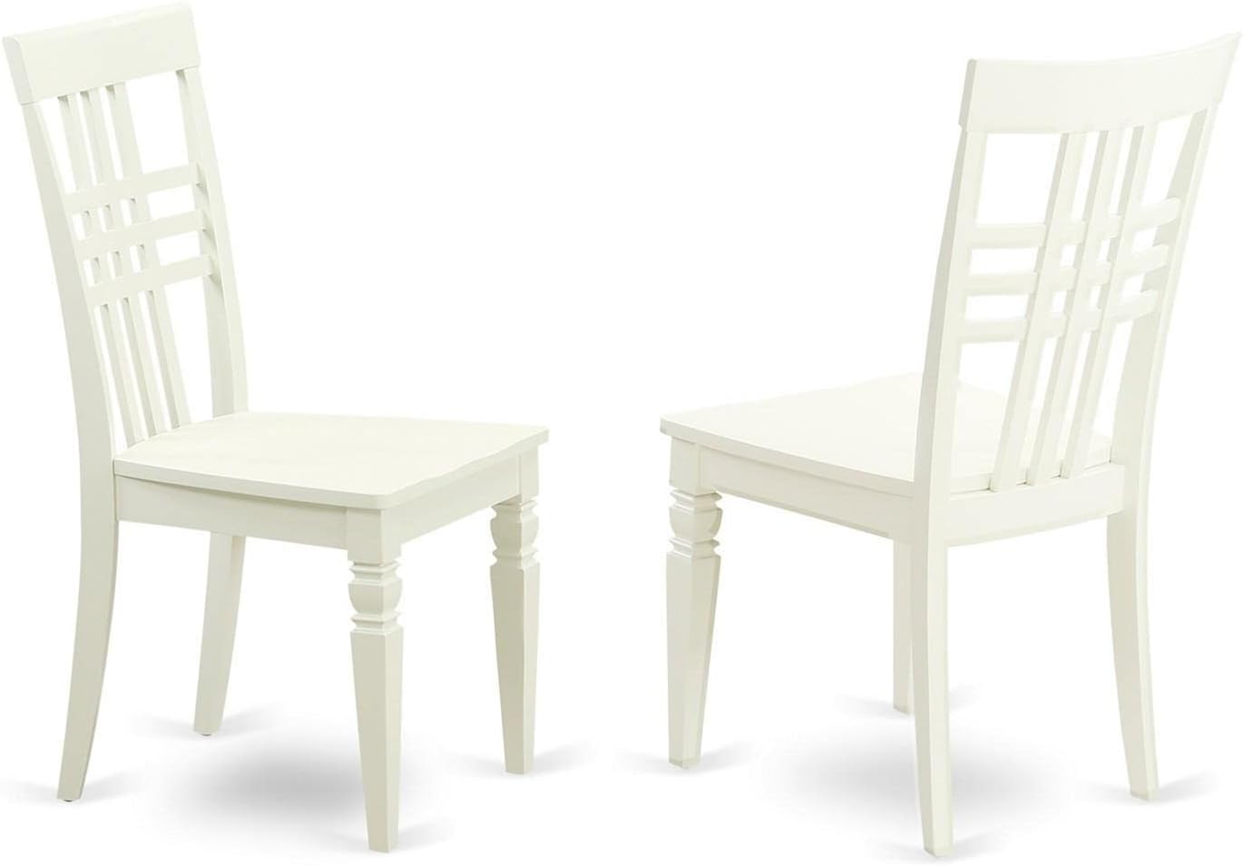 East West Furniture ANLG5-LWH-W 5 Piece Dining Table Set for 4 Includes a Round Kitchen Table with Pedestal and 4 Kitchen Dining Chairs, 36x36 Inch, Linen White