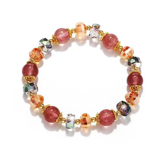 Pearl Bracelets for Women,Freshwater Pearls Crystal Bracelet Boho Bracelets Bead Bracelet Gifts (Crystal)
