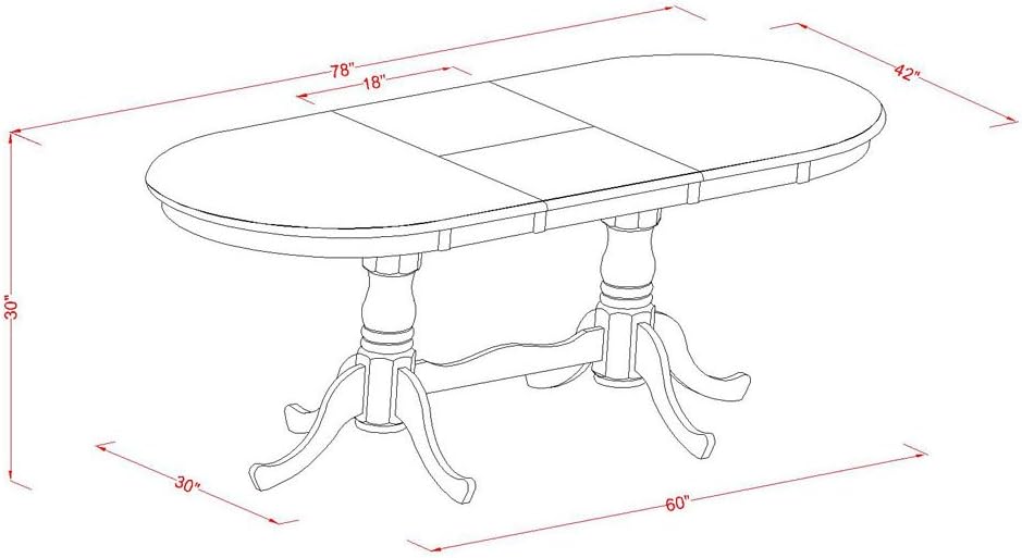 East West Furniture PLAV9-SBR-C 9 Piece Dining Table Set Includes an Oval Dining Room Table with Butterfly Leaf and 8 Linen Fabric Upholstered Chairs, 42x78 Inch, Saddle Brown