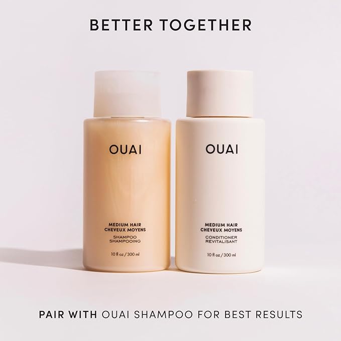 OUAI Medium Conditioner Refill - Hydrating Hair Conditioner with Coconut Oil, Babassu Oil, and Keratin - Strengthens, Repairs and Adds Shine - Paraben and Phthalate Free Hair Care Products (32 Oz)