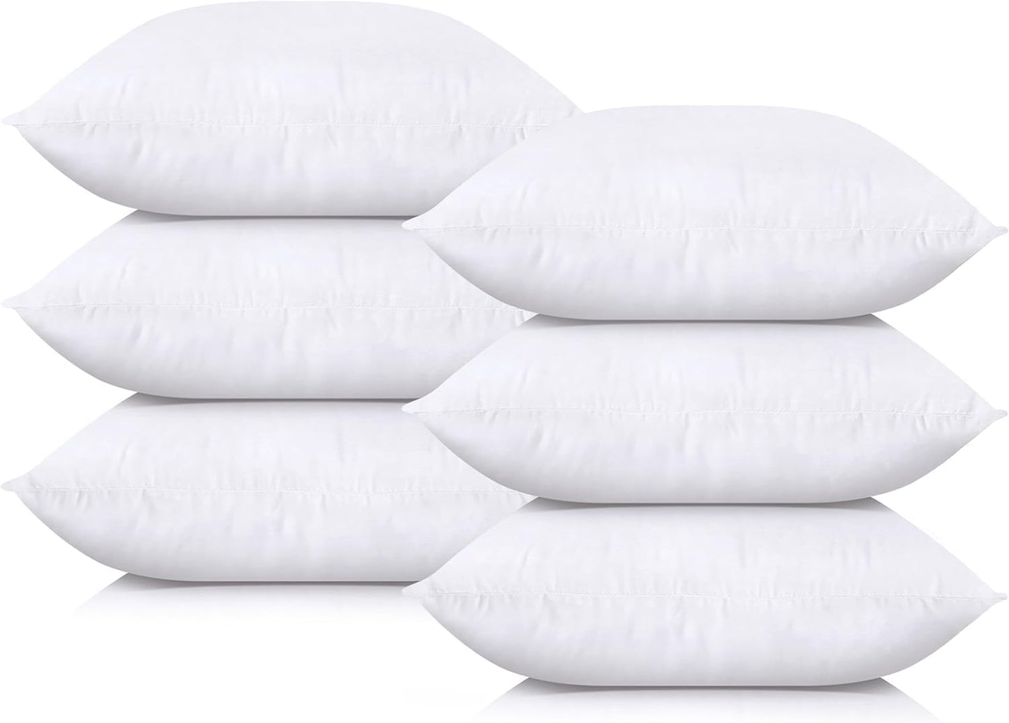 Utopia Bedding Throw Pillows (Set of 6, White), 18 x 18 Inches Pillows for Sofa, Bed and Couch Decorative Stuffer Pillow
