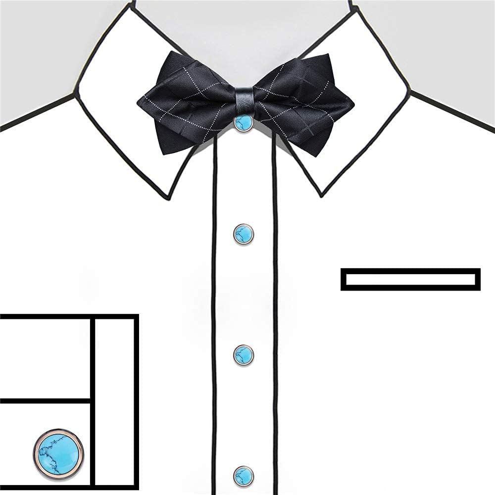 HAWSON Cufflinks and Studs for Men-Fashion Men Vintage Enamel Carbon Fiber Tuxedo Shirt Cufflinks and Studs Set for Regular Wedding Business Accessories