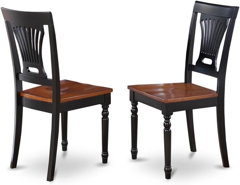East West Furniture DOPL5-BCH-W 5 Piece Modern Dining Table Set Includes a Rectangle Wooden Table with Butterfly Leaf and 4 Dining Room Chairs, 42x78 Inch, Black & Cherry