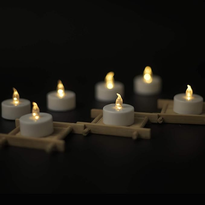 YIWER Battery Tea Lights Candles - LED Tea Lights 200 Hours Pack of 12 (Warm White)