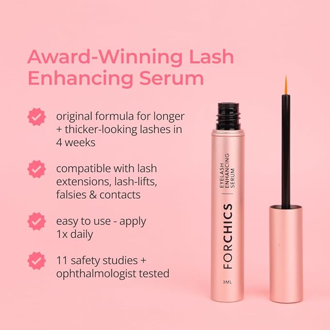 ForChics Lash and Brow Growth Duo - Complete Eye Transformation Kit- Prostaglandin-Free Peptide Formula for Fuller Lashes and Brows in 2 Weeks - Hormone-Free, Vegan (2 x 0.10 fl oz)