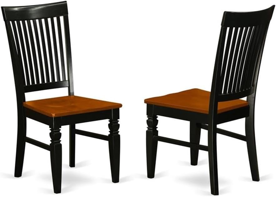 East West Furniture QUWE5-BCH-W 5 Piece Dining Table Set for 4 Includes a Rectangle Kitchen Table with Butterfly Leaf and 4 Kitchen Dining Chairs, 40x78 Inch, Black & Cherry