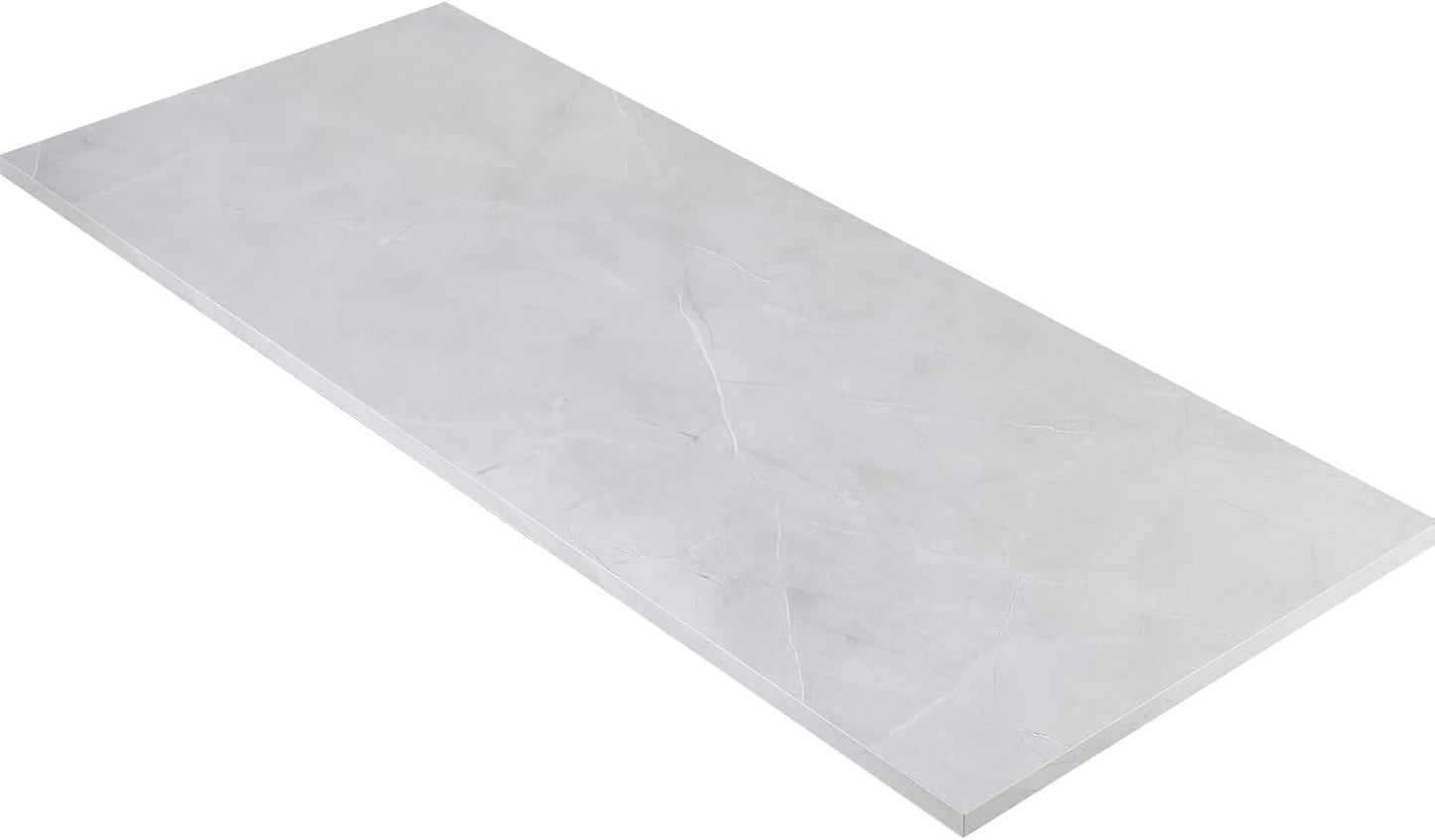 Kaboon Universal Tabletop 60"x18", Solid One-Piece Melamine Table Top, Double Desk L-Desk DIY, Home and Office Countertop, White Rock
