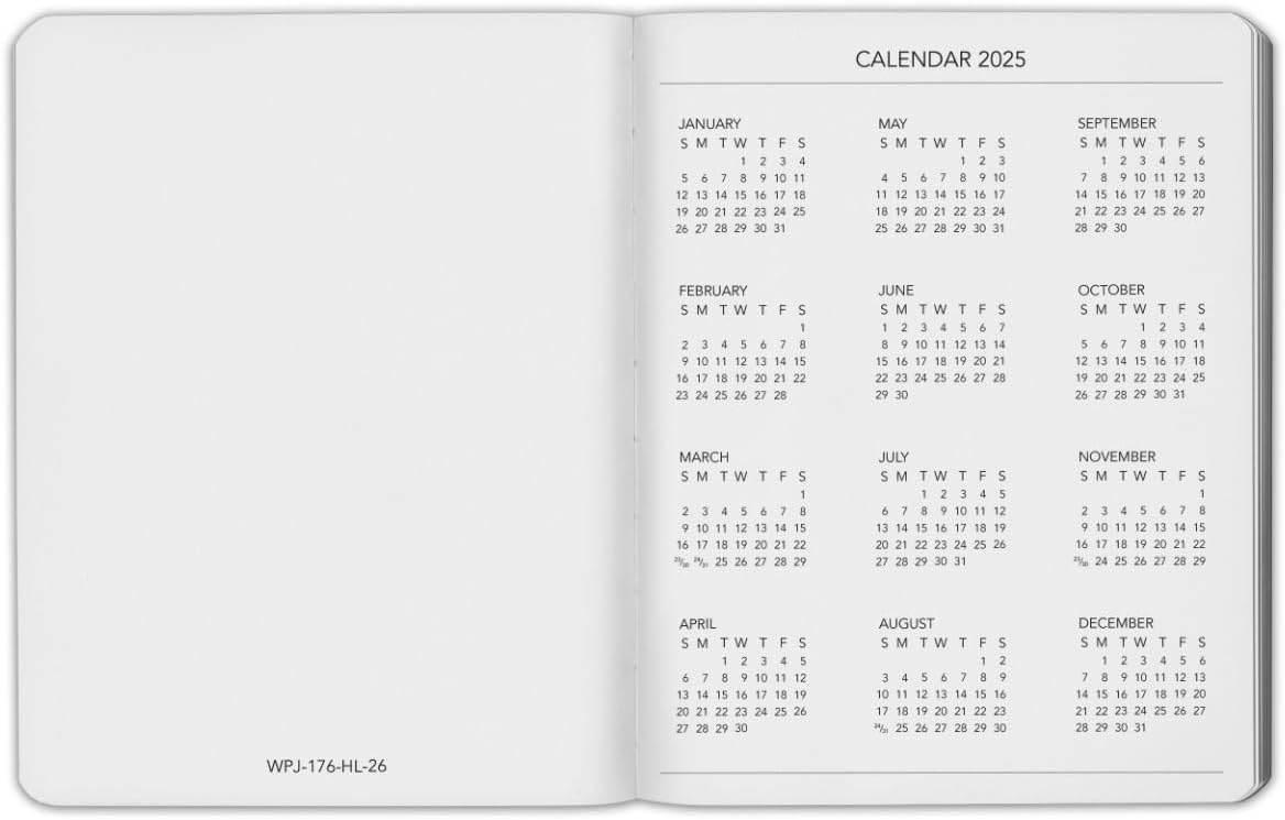 Harbor Weekly Journal Notebook Planner 2025-2026 - Lined, Durable Faux Leather, Softcover, 176 Quality Pages, For Men and Women, For Writing, Work & Travel, Cambridge Burnt Orange - 9x7"