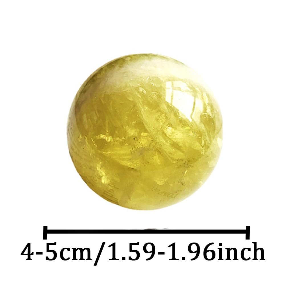 40-50mm Natural Citrine Crystal Ball, Hand Polished Yellow Quartz Sphere, Reiki Healing Crystal Sphere, Energy Balancing Stone Crafts, Feng Shui Home Desktop Ornament, Decorative Gift