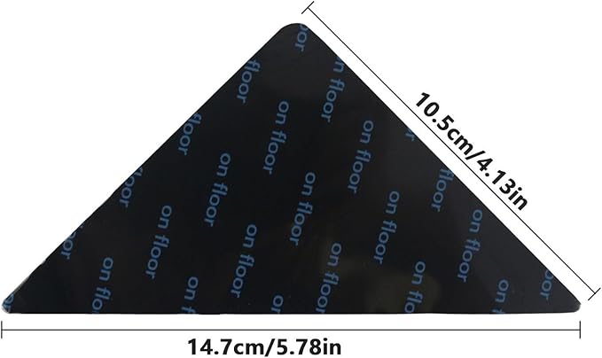 Rug Stickers for Wood Floor - Double-Sided Grippers 12PCS Triangle Carpet Stickers | Washable Non-Slip Carpets Corner Tape, Strong Rugs Fixing Pads for Hardwood Floor Area Rugs, Reusable Carpet Grip
