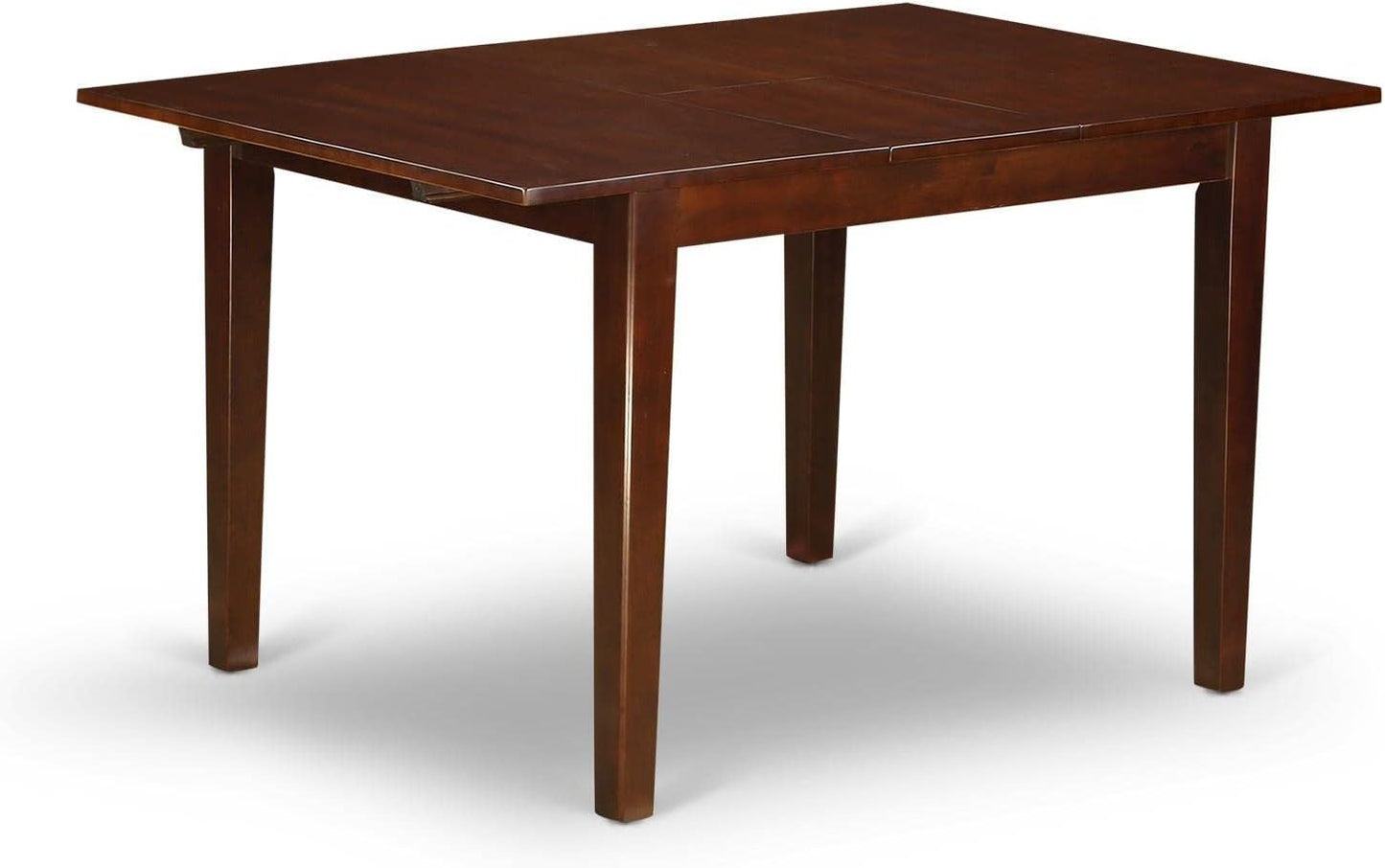 East West Furniture NOML5C-MAH-W 5 Piece Dining Table Set for 4 Includes a Rectangle Kitchen Table with Butterfly Leaf and 2 Dining Room Chairs with 2 Benches, 32x54 Inch, Mahogany