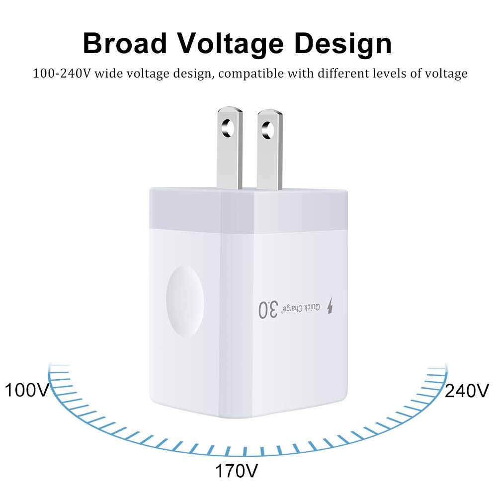 Orsunday Quick Charge 3.0 Fast Charger Compatible Lg Stylo 4/5/6, Lg G5 G6 G7 G8 V20 V30 V40 V50 Thinq, Samsung Galaxy S24 S23 S