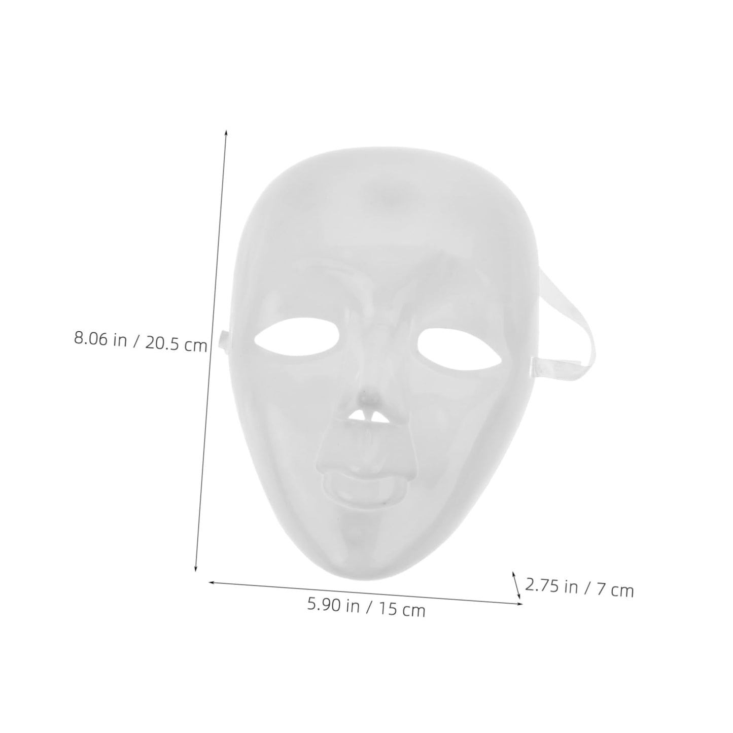 TOYANDONA 6 pcs DIY Blank Full Face Masks for Painting Sturdy Plastic Cosplay Props for Masquerade Costume Party and Role Playing Unpainted Craft Masks for Creative Decoration