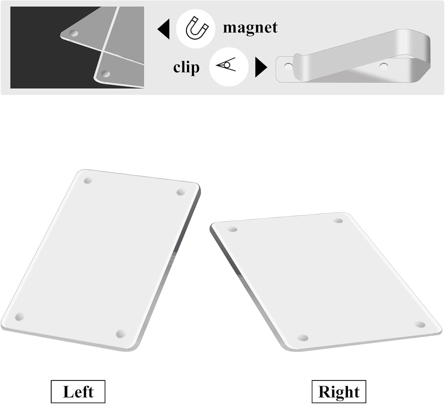 4 Pack Magnetic Car Picture Holders, Car Visor Photo Clip and Visor Clip Photo Frame, Acrylic Personalized Car Picture Frame Can Be Used to Add Your Personal Photos (2.4x3.5 Inch)