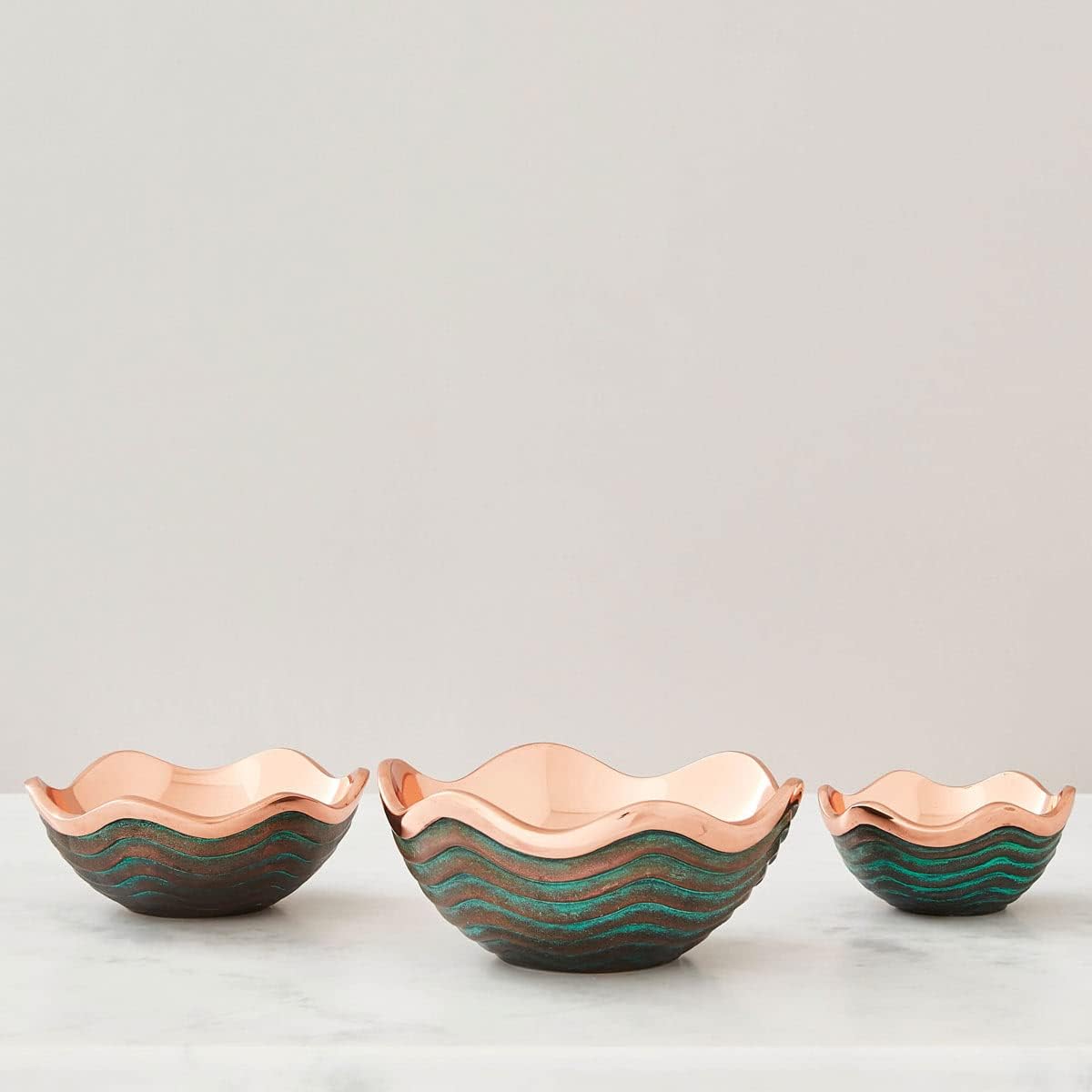 nambe Copper Canyon Bowl | 10-Inch Fruit Bowl for Kitchen Counter, Table, Mantel Décor | Decorative Scalloped Edge Vegetable Basket | Salad Serving Bowl | 2.5 Quart