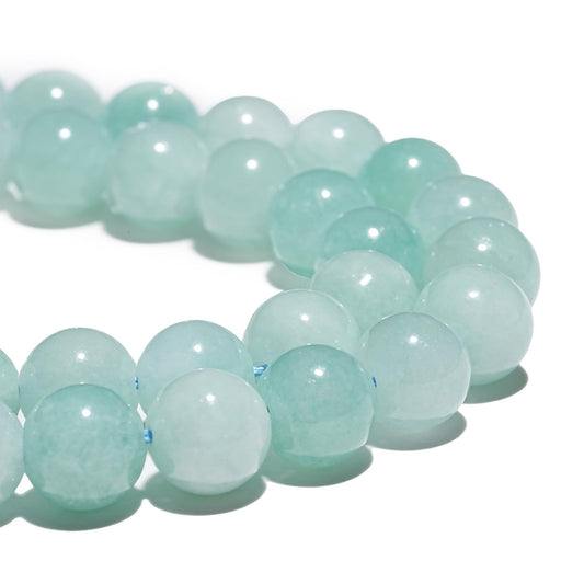 8mm Natural Cyan Angelite Gemstone Beads Polished Round Smooth Stone Beads for Bracelets Jewelry Making 15inch Loose Beads