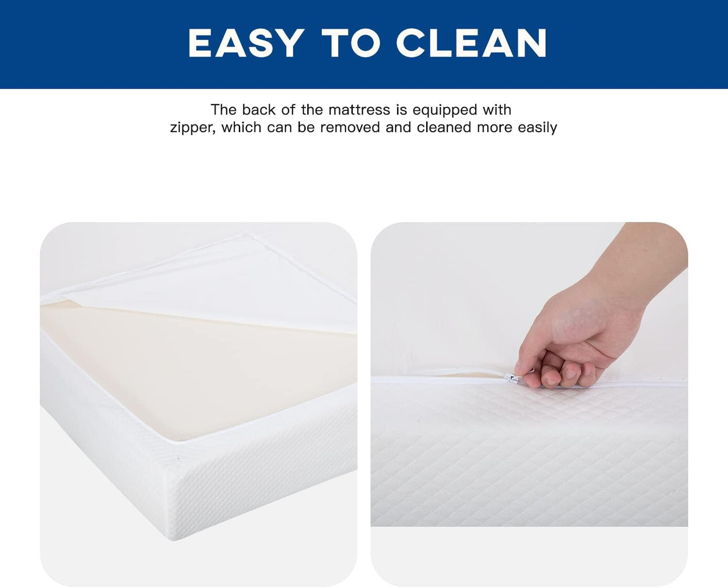 FDW | 14 Inch Full Mattress | Medium Firm | Gel Memory Foam Mattress | White | Bed in a Box, CertiPUR-US Certified | Pressure Relief, Cooling Ventilated Foam | Washable Removable Cover